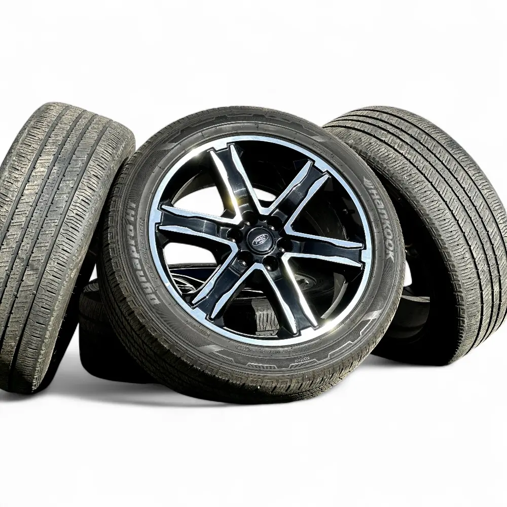 Ford + Hankook Ford 6 Spoke Black Machined 22x9.5 Wheels 6x135 Rims with Hankook Dynapro HT 285/45R22 Tires Wheel & Tire Package - View 3