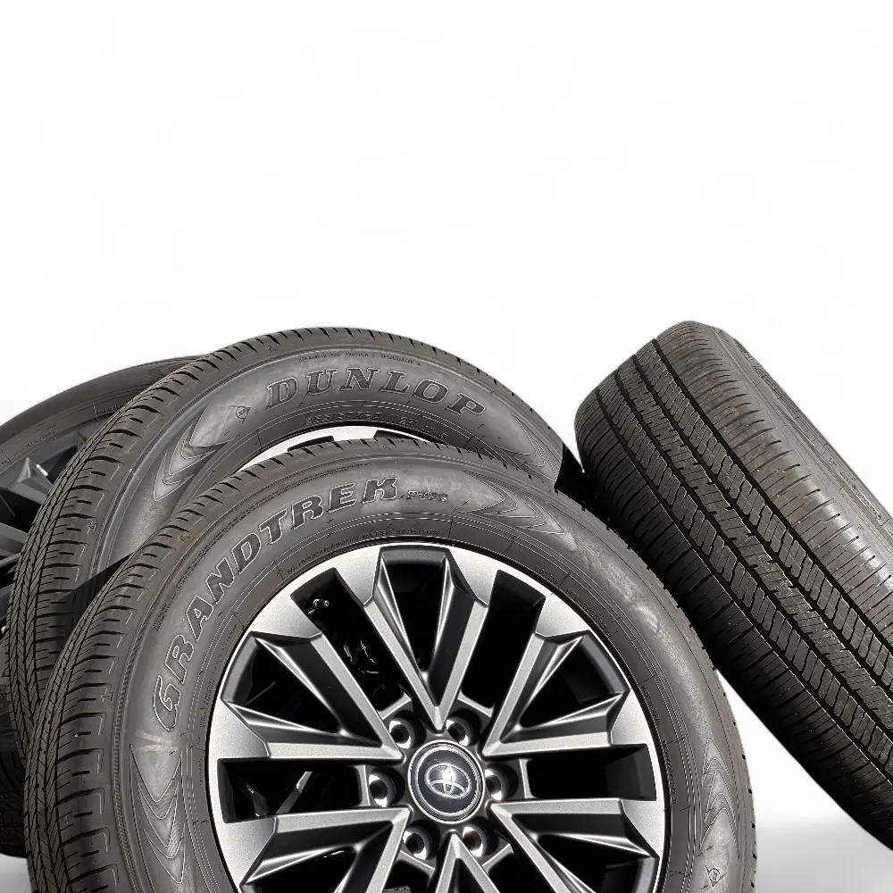 Toyota + Dunlop Toyota 12 Spoke Powder Coat Charcoal 20x7.5 Wheels 6x139.7 Rims with Dunlop Grandtrek PT22 265/60R20 Tires Wheel & Tire Package - View 5