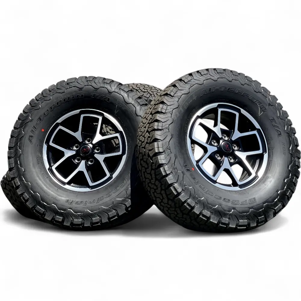Jeep + BFGoodrich Jeep 10 Spoke Black Machined 17x7.5 Wheels 5x127 Rims with BFGoodrich All-Terrain T/A KO2 315/70R17 Tires Wheel & Tire Package - View 2