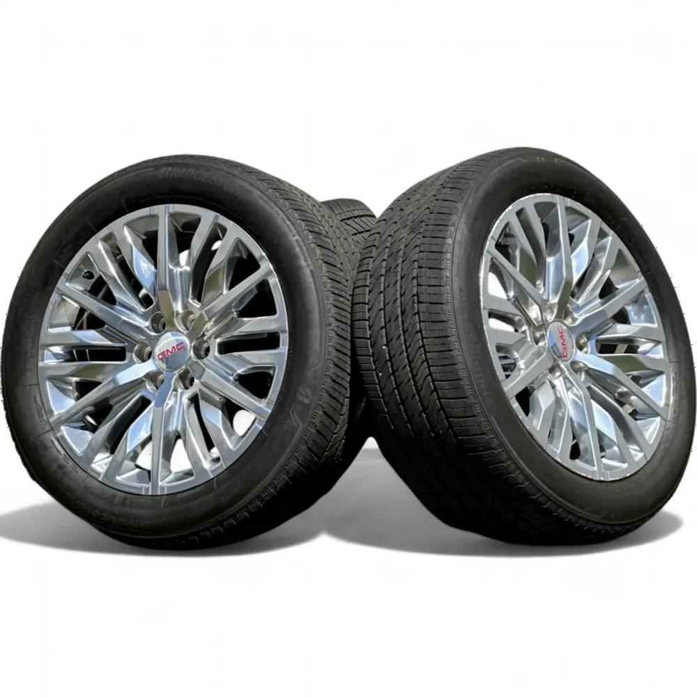 GMC + Bridgestone 22" GMC Sierra Wheels 18 Spoke 6x139.7 Rims with Bridgestone Alenza A/S 02 275/50R22 Tires Wheel & Tire Package - View 2