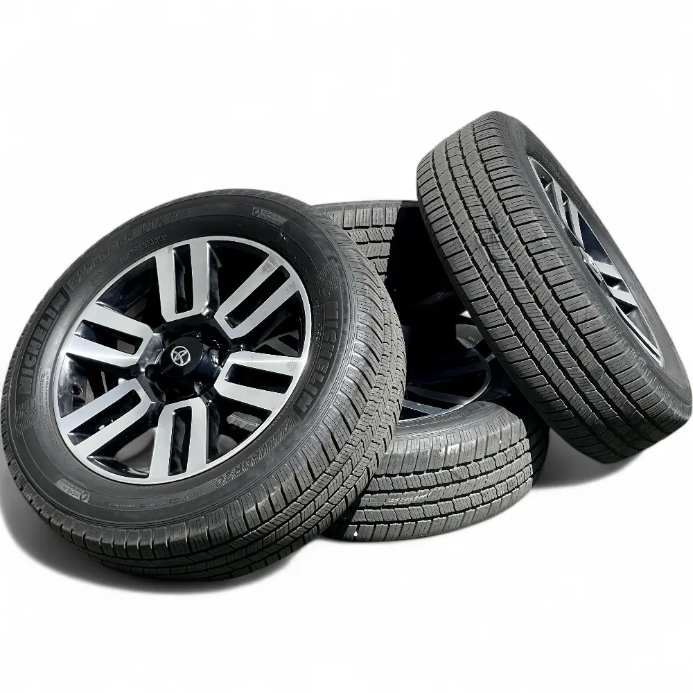 Toyota + Michelin Toyota 6 Double Spoke Grey or Black Machined 20x7.0 Wheels 6x139.7 Rims with Michelin Defender LTX M/S 245/60R20 Tires Wheel & Tire Package - View 4