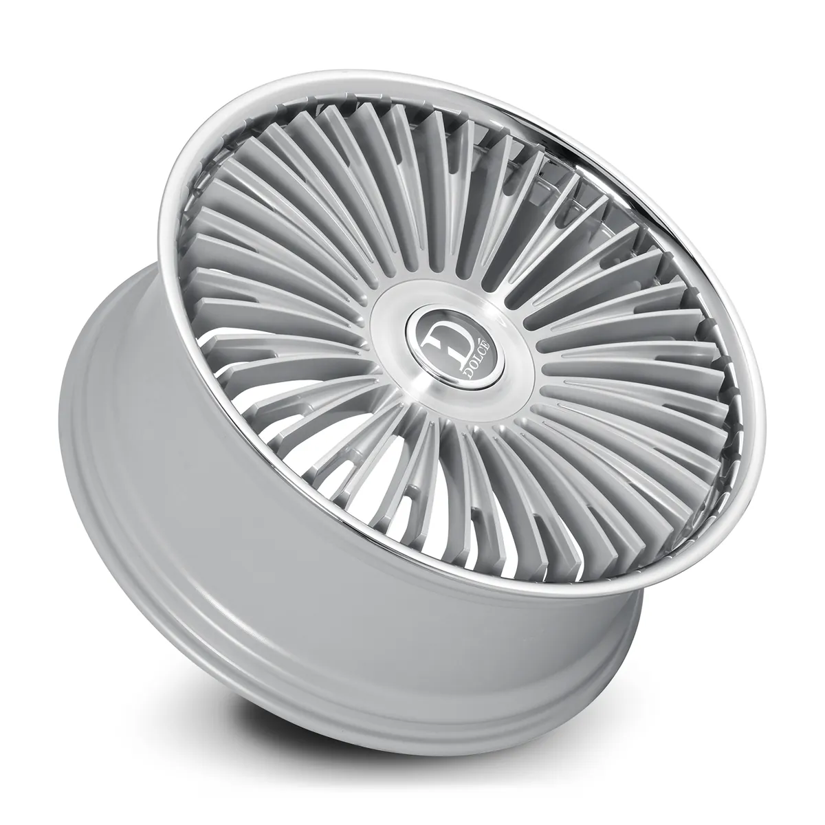 22 Inch Gloss Silver Brush Face Stainless Lip Unknown Rims RAZZO-229500GSBF18