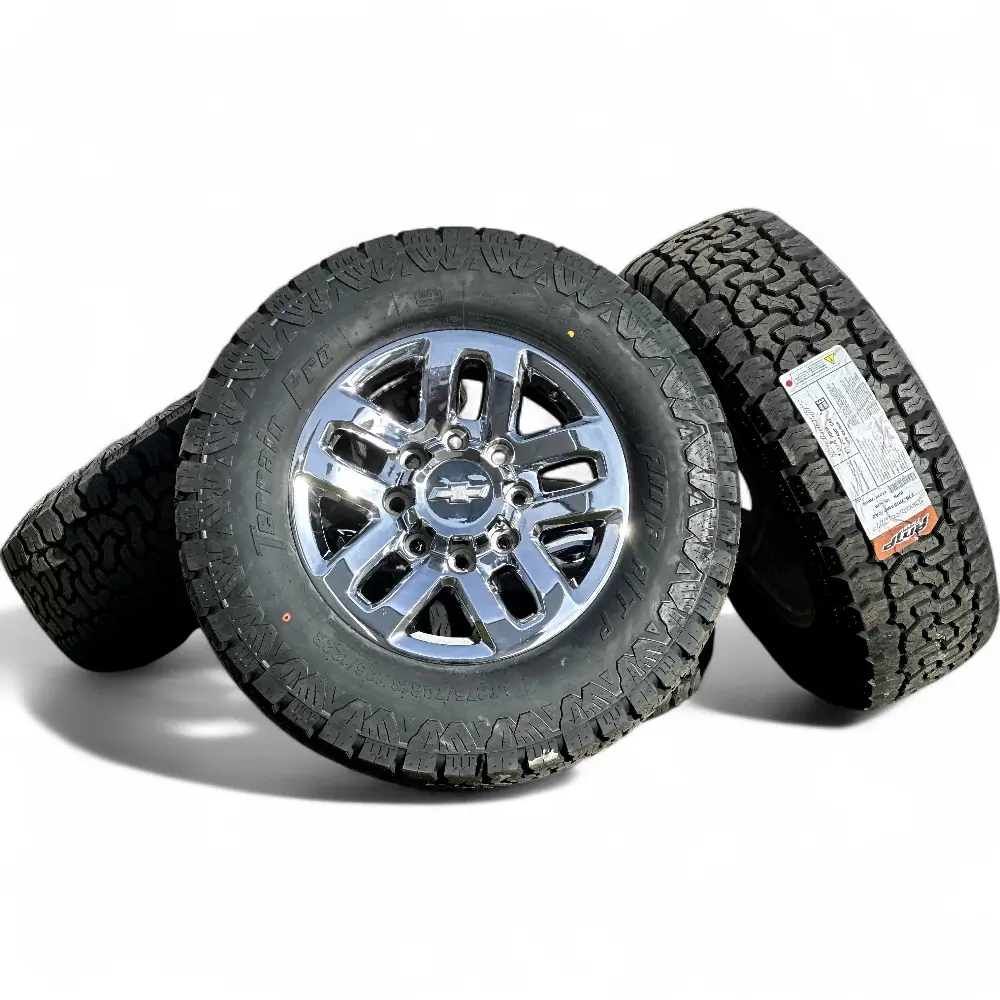 Chevrolet + AMP - Chevrolet 10 Spoke 18.0x8.0 with AMP Terrain Pro A/T LT275/70R18 Tires - package - 18.0" diameter - 8x180