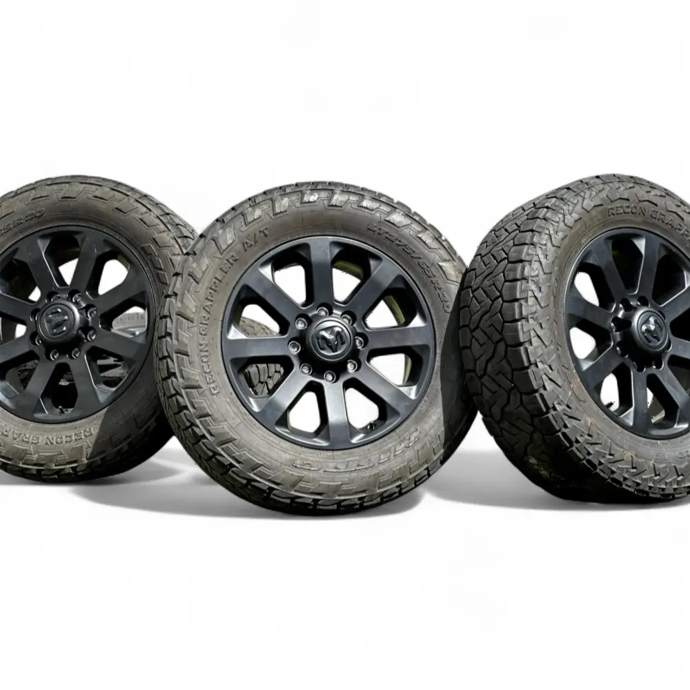 Dodge-Ram + Nitto Dodge-Ram 8 Spoke Powder Coat Black 20x8.0 Wheels 8x165.1 Rims with Nitto Recon Grappler A/T 275/65R20 Tires Wheel & Tire Package - View 6