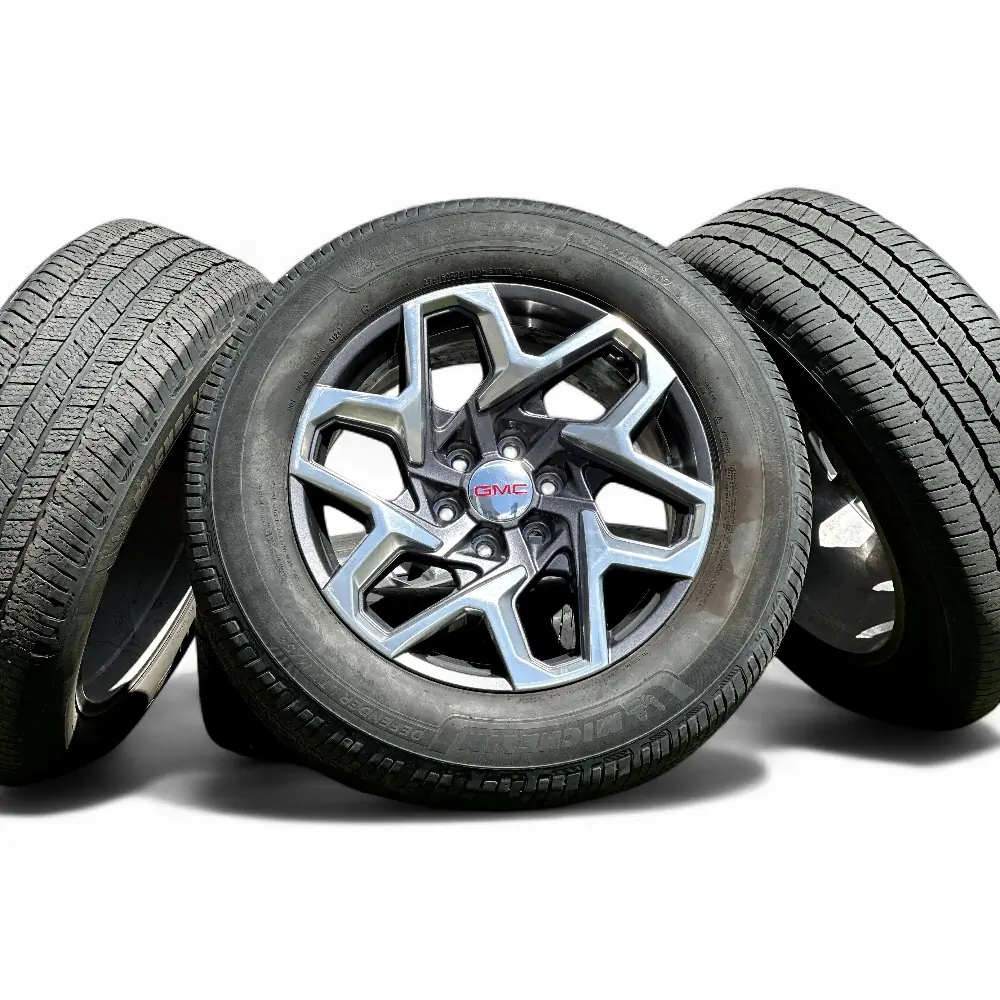 GMC + Michelin GMC 6 Y-Spoke Dark Grey Polished 20x9.0 Wheels 6x139.7 Rims with Michelin Defender LTX M/S 275/60R20 Tires Wheel & Tire Package - View 2
