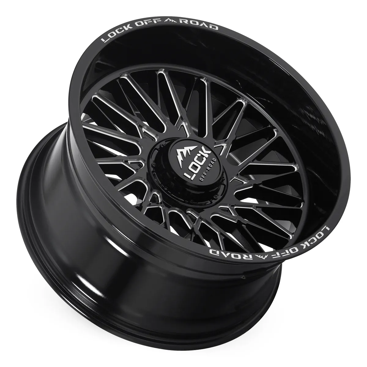 22 Inch Lock Extreme Gloss Black Milling 8 Lug Chevy Rims BANDIT-22288GBM