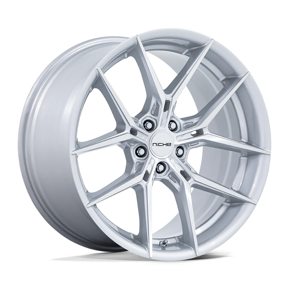 NC279 PRODIGY 5 SILVER W/ MACHINED FACE Wheel Close-Up 20x10.5 5x114.3