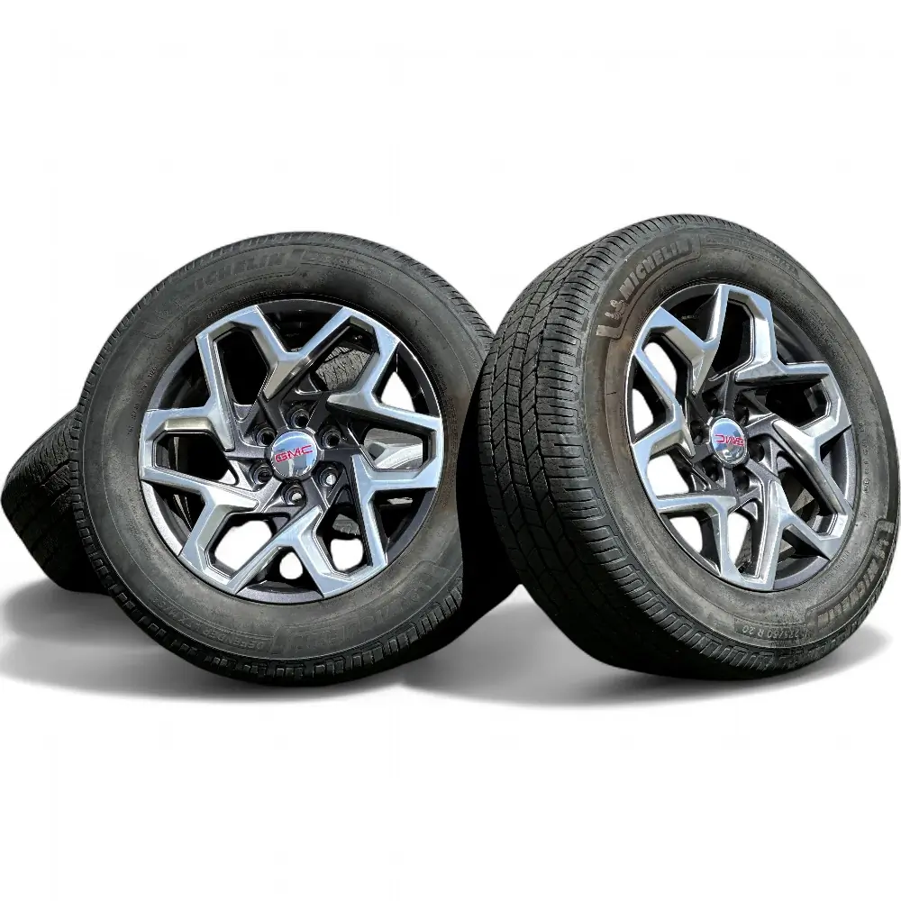 GMC + Michelin GMC 6 Y-Spoke Dark Grey Polished 20x9.0 Wheels 6x139.7 Rims with Michelin Defender LTX M/S 275/60R20 Tires Wheel & Tire Package - View 4