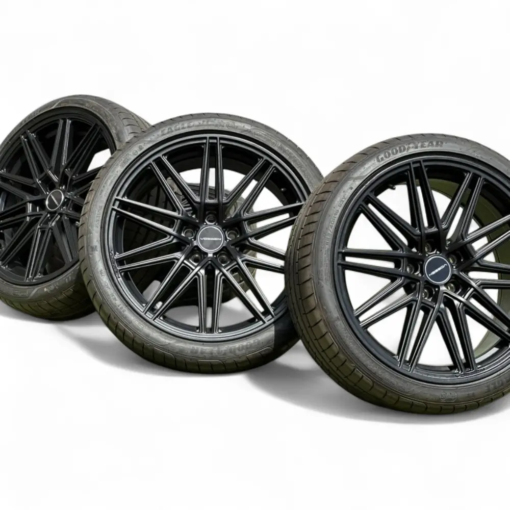 Vossen + Goodyear Vossen HF-7 Black 19x9.5 Wheels 5x114.3 Rims with Goodyear Eagle F1 Asymmetric 3 ROF 255/35R19 Tires Wheel & Tire Package - View 2
