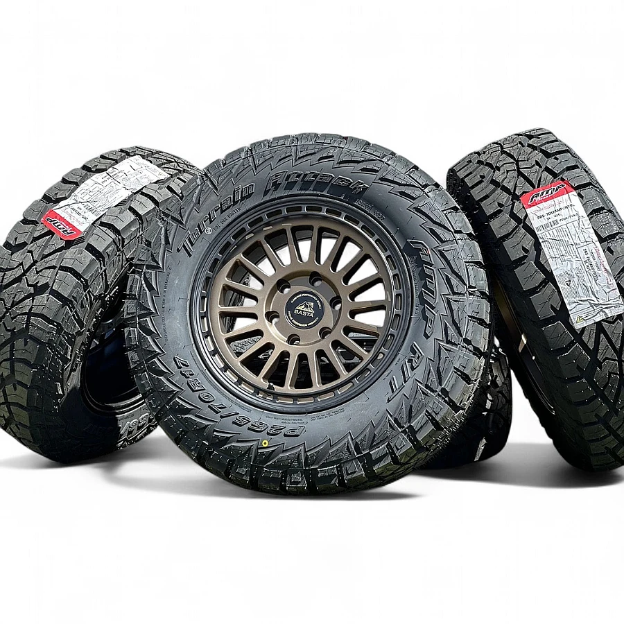 AMP Terrain Attack R/T P265/70R17  Tires with BASTA RF3 Wheels