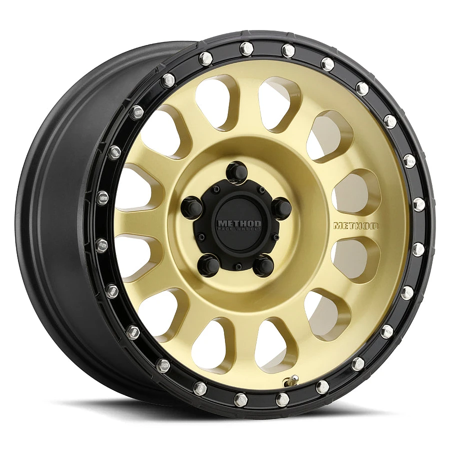 MR315 Gold - Black Lip Wheels for Gmc Sierra, Chevy Tahoe, Ford Bronco