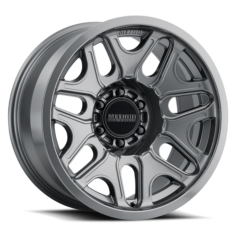 MR322 Gloss Titanium Wheel Close-Up 20x10 6x135