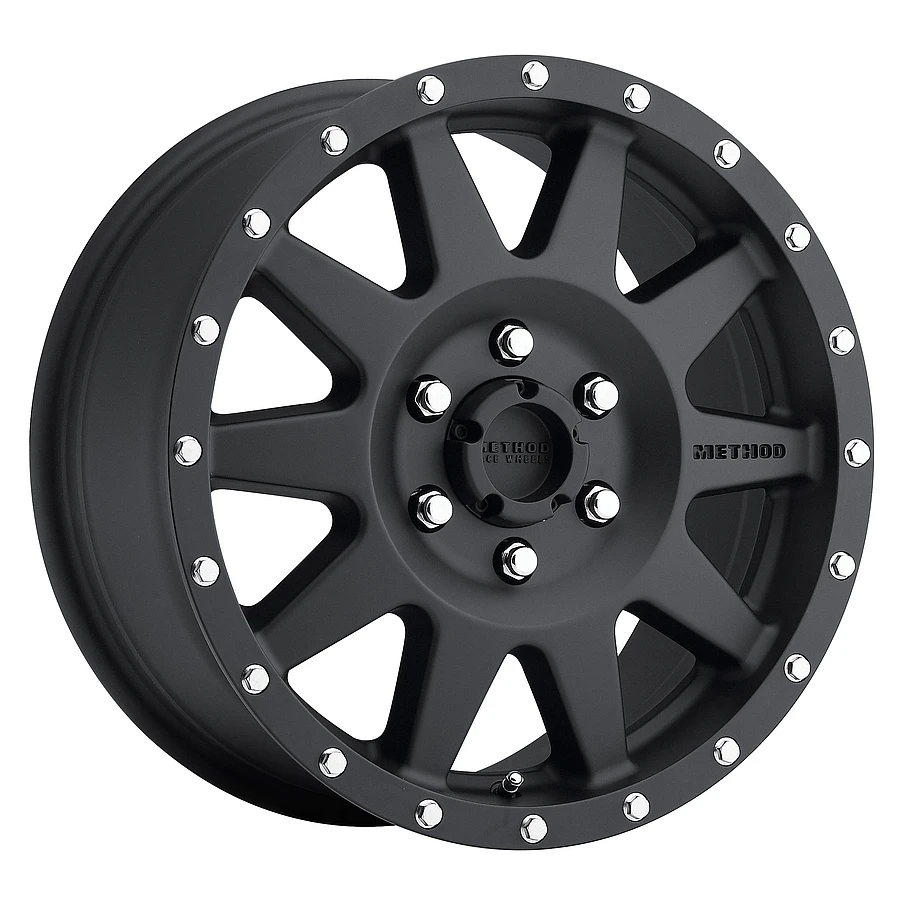 MR301 The Standard Matte Black Wheel Close-Up 17x9 5x114.3