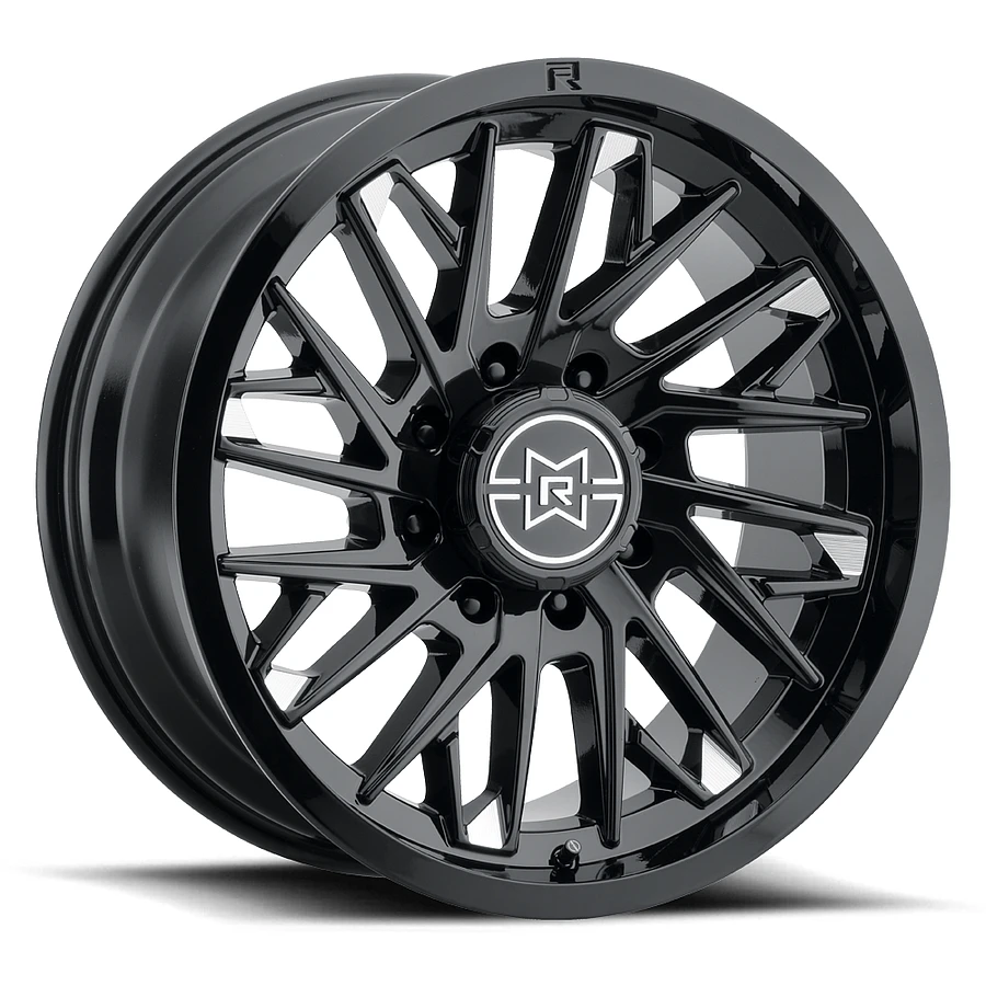 22 Inch Gloss Black Milled 8 Lug Rims MR80131080518N