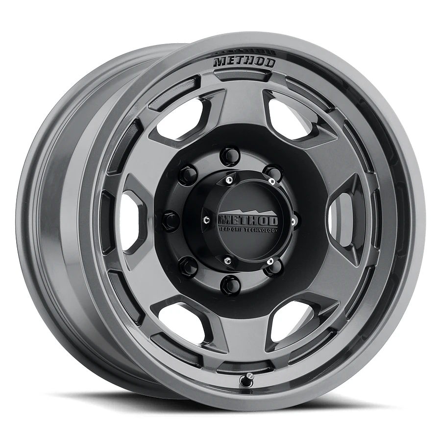 MR708 Bead Grip Gloss Titanium Wheel Close-Up 17x8.5 6x139.7