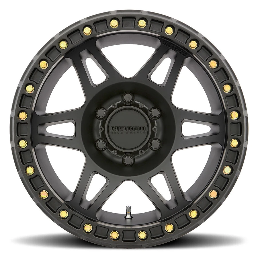 MR106 Beadlock Matte Black Rims for Dodge Ram 2500, Dodge Ram 3500, Chevy Silverado 2500 Classic