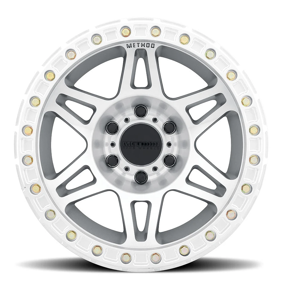 MR106 Beadlock Machined - Clear Coat Rims for Dodge Ram 2500, Dodge Ram 3500, Chevy Silverado 2500 Classic