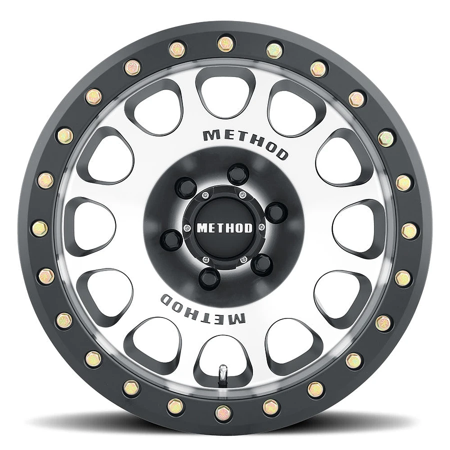 17 Inch Machined - Matte Black Ring 5 Lug Jeep Rims MR10579050338B