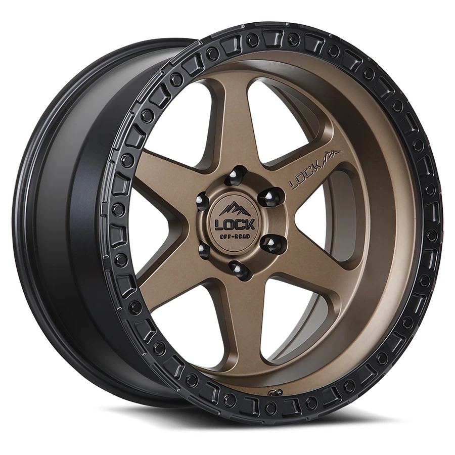 LOCK OFFROAD - LOCK OFFROAD OLYMPUS Wheels Matte Desert Bronze W Matte Black Ring 20x9 Rims 6x139.7mm ET0mm - rims - 20" diameter - 6x139.7mm