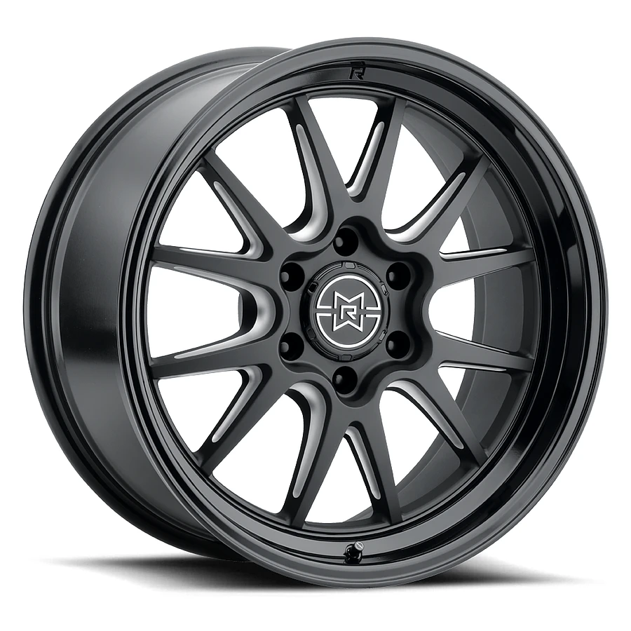 MR802 Double Black Milled Rims for Ford F250, Ford F350, Ford Excursion