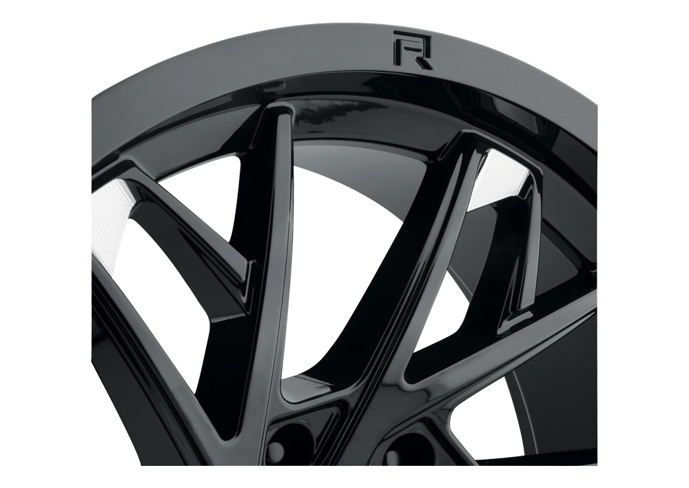 MR801 Gloss Black Milled Wheel Close-Up 22x10 8x165.1